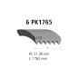 Courroie multi-nervures, 6 PK, L: 1765 mm, W: 21.4 mm, 6PK1765 Pour Audi - Chrysler - General Motors - Mercedes-Benz