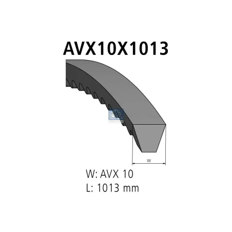 Courroie, L: 1013 mm, W: 10 mm, AVX10X1013 Pour VW LT - BMW tbd - 11231717952 - 3242336 - 04851300 - 4851300