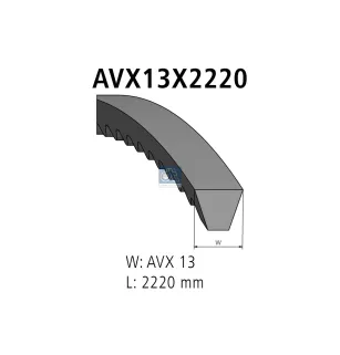 Kit de courroies, L: 2220 mm, W: 13 mm, AVX13X2220, 2 belts Pour Volvo B12 - 2XAVX13X2220 - 9523857