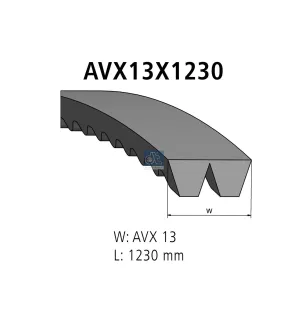 Courroie trapézoïdale composite, L: 1230 mm, W: 13 mm, AVX13X1230, 2 belts Pour Volvo - ZG - 9521931 - ZG.02365-0008