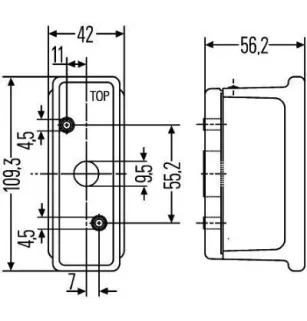 Feu d'encombrement Hella 2XS 007 841-011