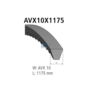 Courroie, L: 1175 mm, W: 10 mm, AVX10X1175 Pour Ford Transit - Iveco MK, P/PA - Mack Mid-Liner - Renault C-Serie, D-Serie