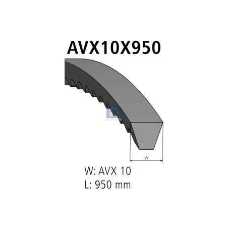 Courroie, L: 950 mm, W: 10 mm, AVX10X950 Pour Iveco P/PA - Mercedes-Benz G-Klasse - Renault Messenger - Volvo F - 0247939