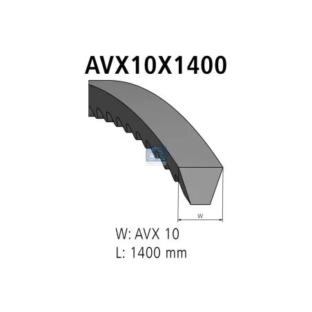 Courroie, L: 1400 mm, W: 10 mm, AVX10X1400 Pour Chrysler - Fiat - General Motors - Honda - Lancia - Mercedes-Benz - Others