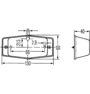 Feu clignotant supplémentaire Hella 2BM 001 321-001
