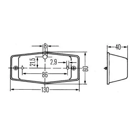 Feu clignotant supplémentaire Hella 2BM 001 321-001