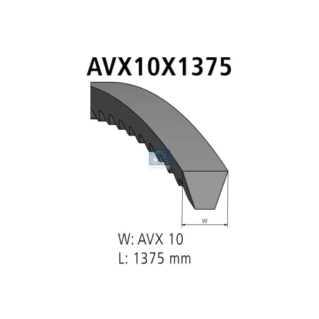 Kit de courroies, L: 1375 mm, W: 10 mm, AVX10X1375, 2 belts Pour Iveco MK, P/PA - MAN Chassis, CLA, D-engines, G/M/F 90