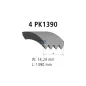 Courroie multi-nervures, 4 PK, L: 1390 mm, W: 14.2 mm, 4PK1390 Pour MAN Chassis, D-engines, G/M/F 90, Lion's, L/M/F/E 2000.