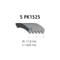 Courroie multi-nervures, 5 PK, L: 1525 mm, W: 17.8 mm, 5PK1525 Pour MAN Chassis, D-engines, G/M/F 90, Lion's, L/M/F/E 2000.