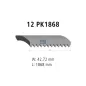 Courroie multi-nervures, 12 PK, L: 1868 mm, W: 42.7 mm, 12PK1868 Pour MAN Chassis, D-engines, G/M/F 90, Lion's, L/M/F/E 2000