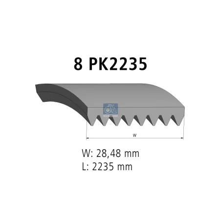 Courroie multi-nervures, 8 PK, L: 2235 mm, W: 28.5 mm, 8PK2235 Pour MAN tbd.