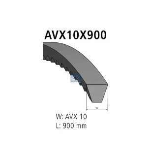 Courroie, L: 900 mm, W: 10 mm, AVX10X900 Pour Mercedes-Benz G-Klasse - VW LT - BMW tbd - Cummins tbd - 046145271A.