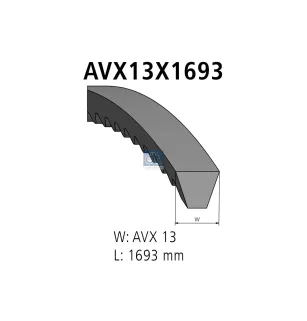 Courroie, L: 1693 mm, W: 13 mm, AVX13X1693 Pour Enasa - Mercedes-Benz - 773854 - 0059972992 - 0059973092 - A0059972992.