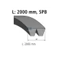 Courroie trapézoïdale composite, L: 2000 mm, SPB2000, 2 belts Pour Mercedes-Benz Atego 1, Atego 2, Axor, Citaro, Econic 1.
