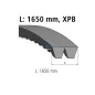 Courroie trapézoïdale composite, L: 1650 mm, XPB1650, 2 belts Pour Mercedes-Benz - 0139971992 - A0139971992.