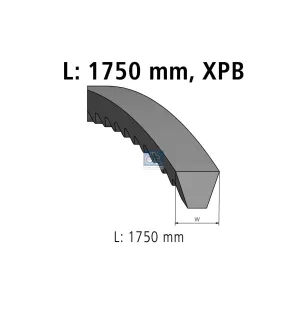 Courroie, L: 1750 mm, XPB1750 Pour Mercedes-Benz - 0099974592 - A0099974592.