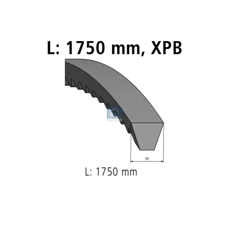 Courroie, L: 1750 mm, XPB1750 Pour Mercedes-Benz - 0099974592 - A0099974592.