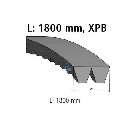 Courroie trapézoïdale composite, L: 1800 mm, XPB1800, 2 belts Pour Mercedes-Benz - 6139930295 - A6139930295.