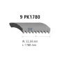 Courroie multi-nervures, 9 PK, L: 1780 mm, W: 32 mm, 9PK1780 Pour Mercedes-Benz Axor, Citaro, Actros - 0129977892 - 0159972192.