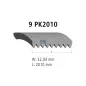 Courroie multi-nervures, 9 PK, L: 2010 mm, W: 32 mm, 9PK2010 Pour Mercedes-Benz Axor, Citaro, Transporter - 0009939296.