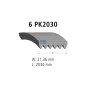 Courroie multi-nervures, 6 PK, L: 2030 mm, W: 21.4 mm, 6PK2030 Pour Mercedes-Benz G-Klasse, Transporter - 90528761.