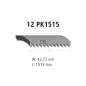 Courroie multi-nervures, 12 PK, L: 1515 mm, W: 42.7 mm, 12PK1515 Pour MAN Chassis, D-engines, G/M/F 90, Lion's, L/M/F/E 2000