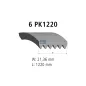 Courroie multi-nervures, 6 PK, L: 1220 mm, W: 21.4 mm, 6PK1220 Pour Mercedes-Benz Atego - 0139978592 - A0139978592.