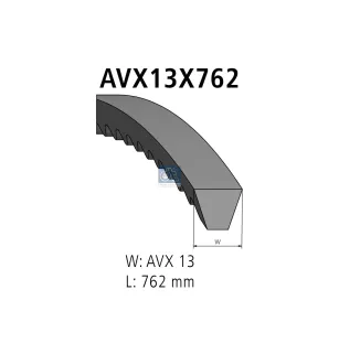 Courroie, L: 762 mm, W: 13 mm, AVX13X762