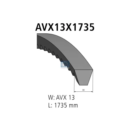 Courroie, L: 1735 mm, 2JAX66 - 6349970192 - A6349970192