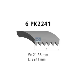 Courroie multi-nervures, 6 PK, L: 2241 mm, W: 21.4 mm, 6PK2241 Pour Mercedes-Benz G-Klasse - 4854033 - 4854033AB