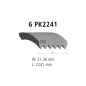 Courroie multi-nervures, 6 PK, L: 2241 mm, W: 21.4 mm, 6PK2241 Pour Mercedes-Benz G-Klasse - 4854033 - 4854033AB