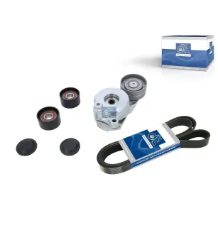 Kit de tendeur de courroie, courroie multi-nervures Pour Setra ComfortClass, MultiClass, TopClass - 0009970196S - 0019937596S.