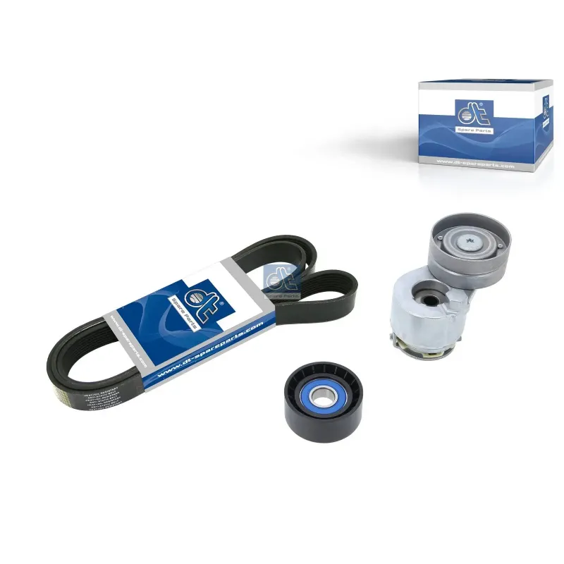 Kit de tendeur de courroie, avec courroie multi-nervures pour Nissan Interstar - Opel Movano - Renault Master - 8200113203S