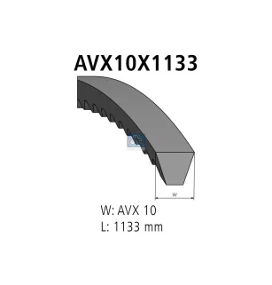 Courroie, L: 1133 mm, W: 10 mm, AVX10X1133 pour Iveco Zeta - 04688854 - 04809679 - 4688854 - 4809679 - 98432117 - 98434470