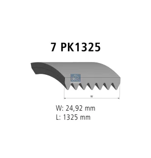 Courroie multi-nervures, 7 PK, L: 1325 mm, W: 24.9 mm, 7PK1325 pour Iveco Daily - 504000413