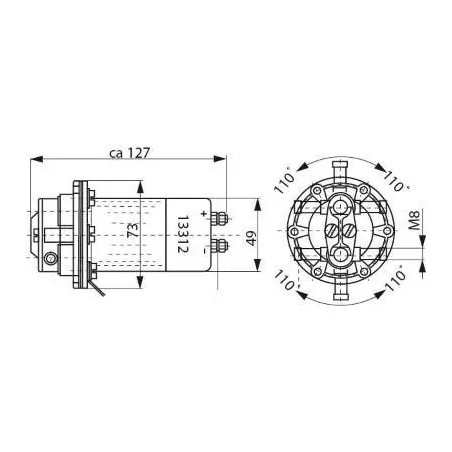 Pompe éléctrique d'alimentation 12 volts 80L/H