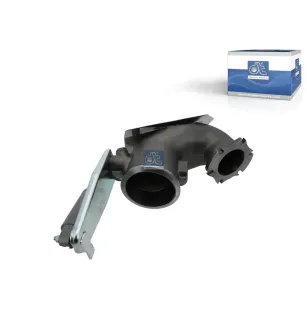 Collecteur d'échappement, avec volet de frein d'échappement pour MAN Chassis, D-engines, G/M/F 90, Lion's, L/M/F/E 2000