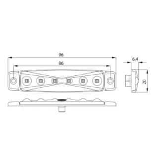 Orangefarbenes LED-Seitenlicht