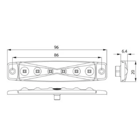 Luce LED extra piatta arancione