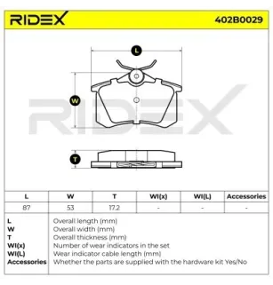 Plaquettes de frein pour AUDI, CITROËN, DMB, DS, EICHER, LANCIA, RELY, RENAULT, ROEWE, SAMSUNG, SEAT, SKODA, VW 1E0698451