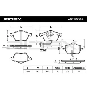 Plaquette de frein pour AUDI, SEAT, SKODA, VW 4B0698151J, 4B0698151M, 4B0698151K, 4B0698151N, 4B0698151E