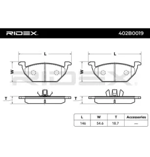 Plaquettes de frein pour AUDI, BRILLIANCE, EICHER, SEAT, SKODA, SKODA (SVW), VW, VW (FAW), VW (SVW)- 18D698151