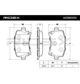 Plaquettes de frein pour SEAT, SKODA, VAG- 1K0698451H, 1K0698451K, 1K0698451L, 1K0698451G, 3AA698451, 3C0698451, 3C0698451A