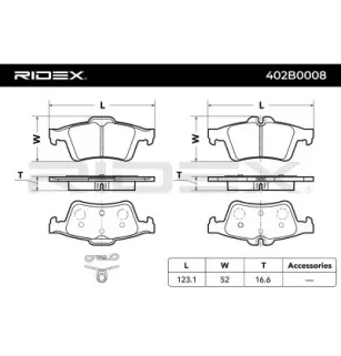 Plaquettes de frein pour CADILLAC, CHEVROLET, CITROËN, PEUGEOT, RENAULT, SAAB, VAUXHALL, VOLVO- 15271565