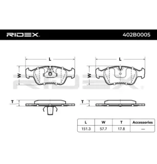 Plaquettes de frein pour BMW 1164737,1165556, 9070047, 1160356, 1160357, EICHER SUBARU- 4106037P90