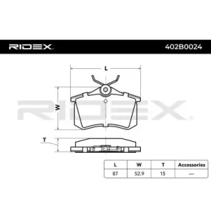 Plaquettes de frein pour AUDI, CITROËN, MG, OSCA, PEUGEOT, RENAULT, SEAT, SKODA, VAG, VW- 1JD698451, 1H0698451G