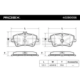 Plaquettes de frein pour MERCEDES-BENZ- 0034202520, 0034202620, 0034204520, 0034205920, 0034206020, 0034209520