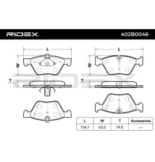 Plaquettes de frein pour BMW, BMW (BRILLIANCE)- 34116860242 34112339268