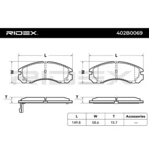 Plaquettes de frein pour AKERMAN VERKSTAD AB, CITROËN, DODGE, MITSUBISHI, NISSAN, PEUGEOT- 425430, 425388, 425387 1620368480