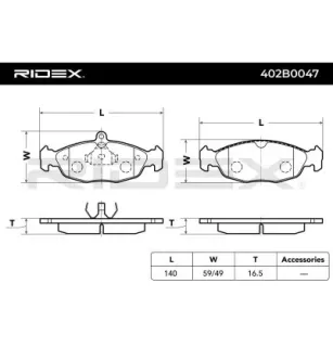 Plaquettes de frein pour CHEVROLET, DAEWOO, GENERAL MOTORS, JAGUAR, OPEL, VAUXHALL- 90510332, 93176120, 090485140, 90510331